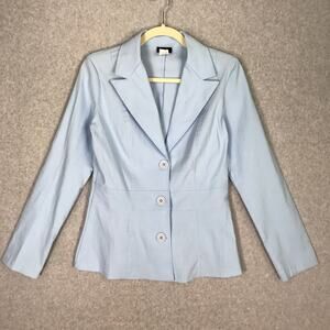Vintage Fina Fina Blazer Womens Medium Blue Corp Career Preppy Twee Royal READ